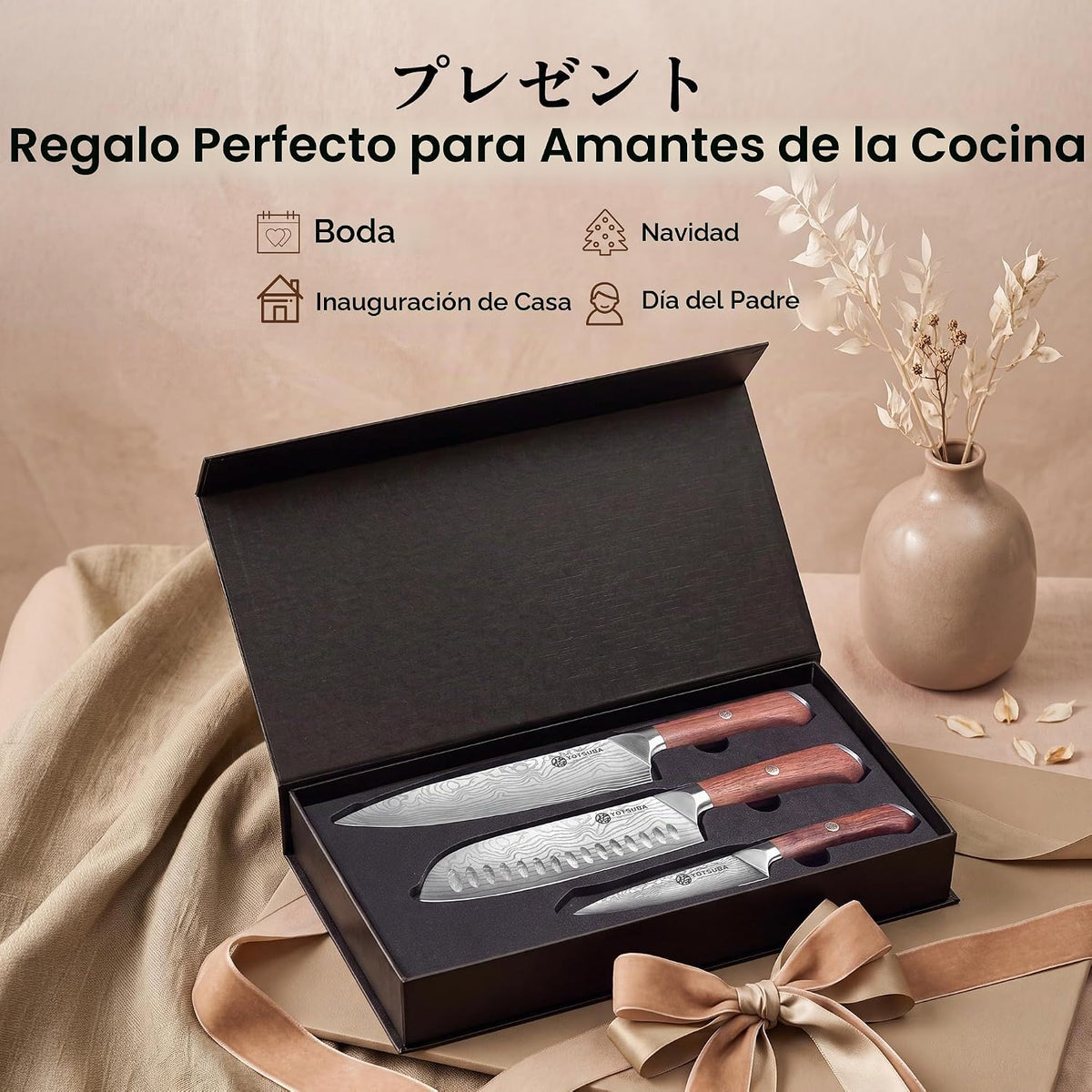 Juego de cuchillos de cocina YOTSUBA 3 piezas, juego de cuchillos d...