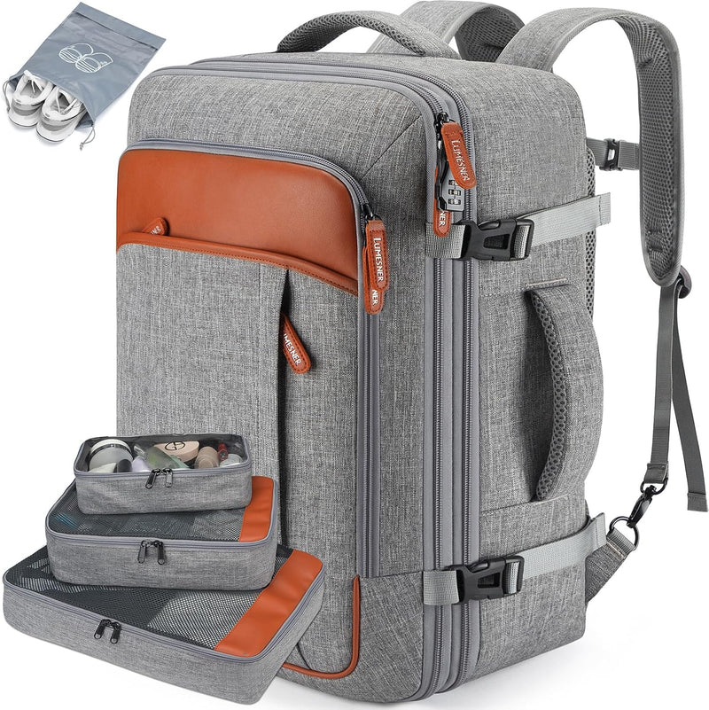 Lumesner Mochila de viaje expandible de 40L con 4 cubos de embalaje...