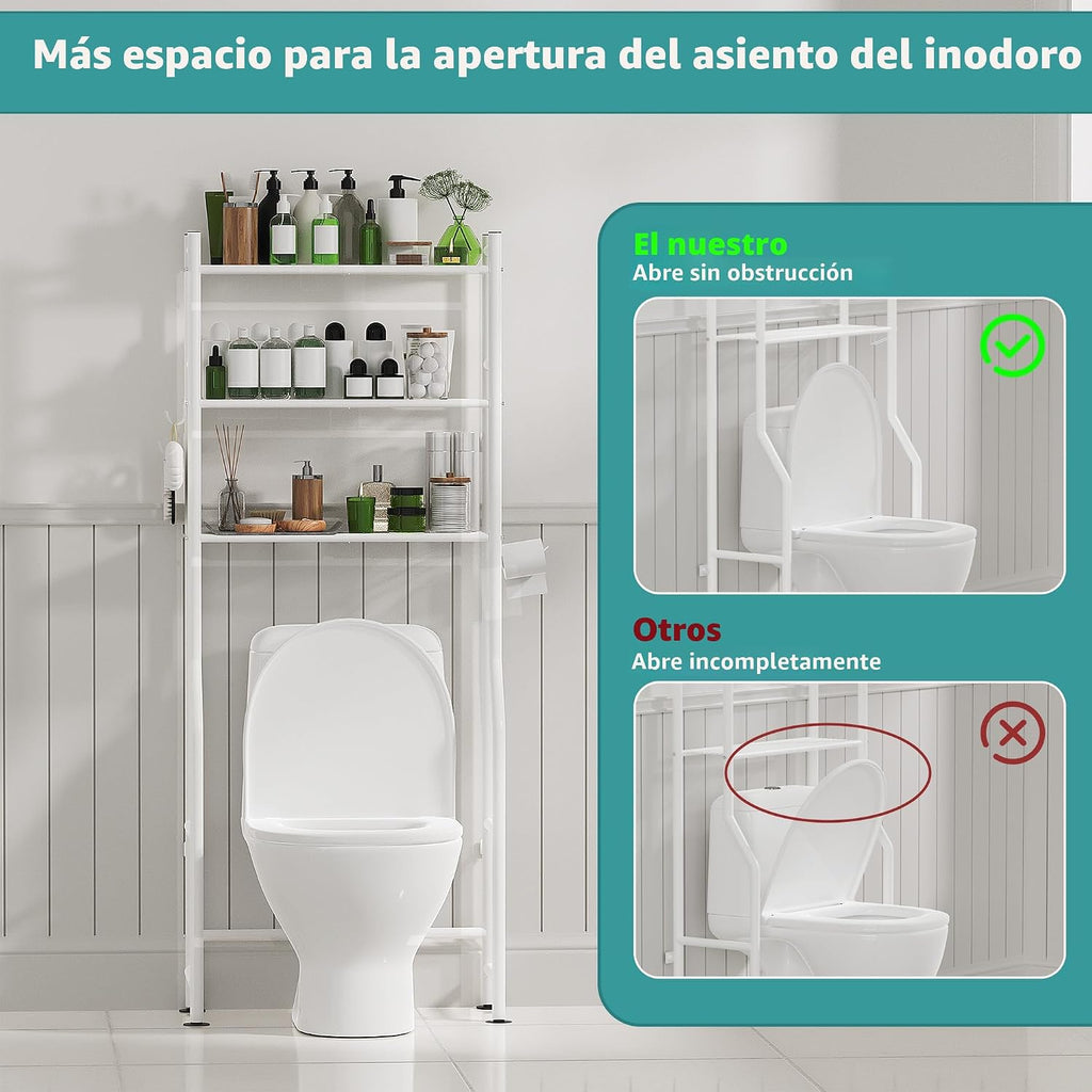 AriseWork Almacenamiento de 3 niveles sobre el inodoro con soporte...