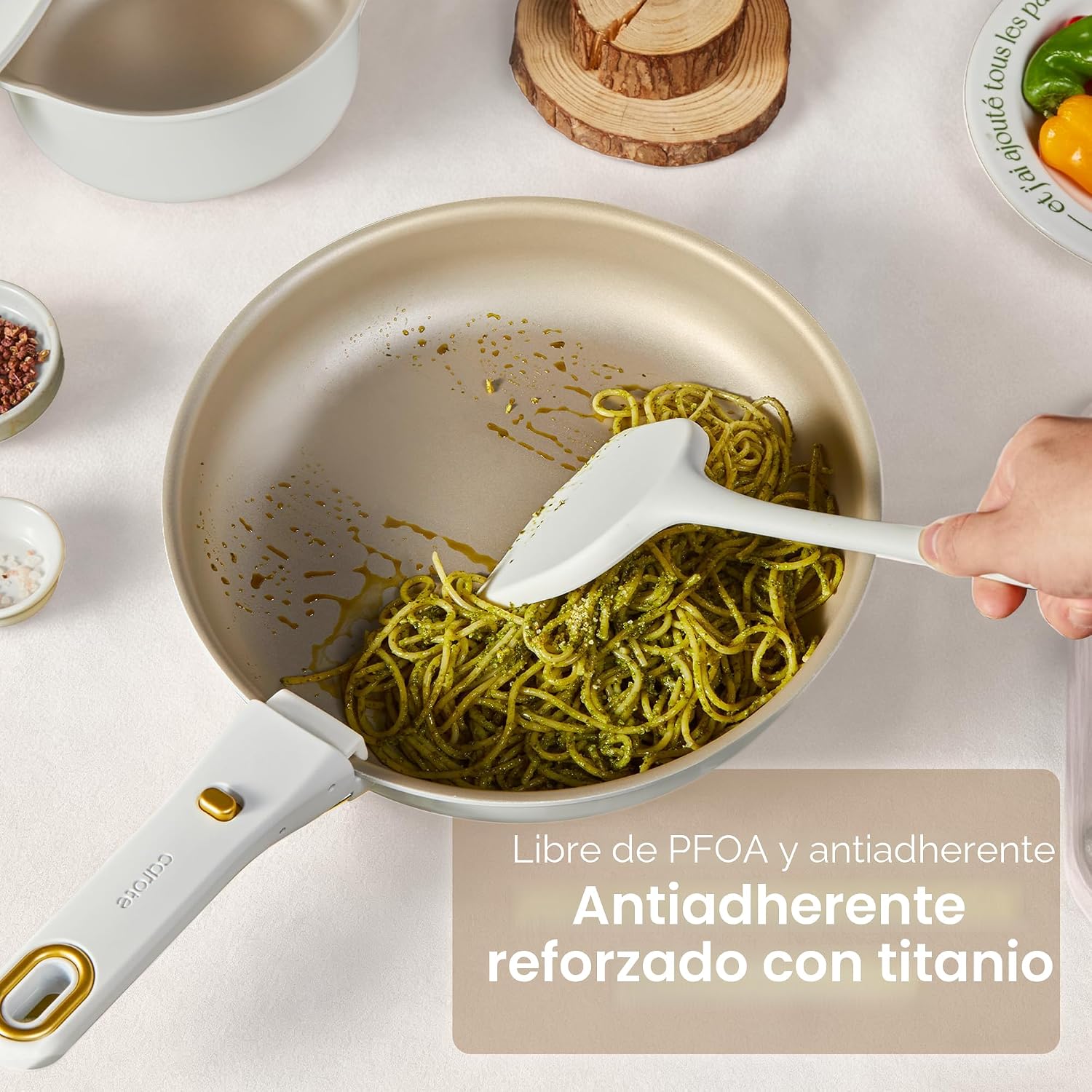 CAROTE Juego de 19 ollas y sartenes, juegos de utensilios de cocina...