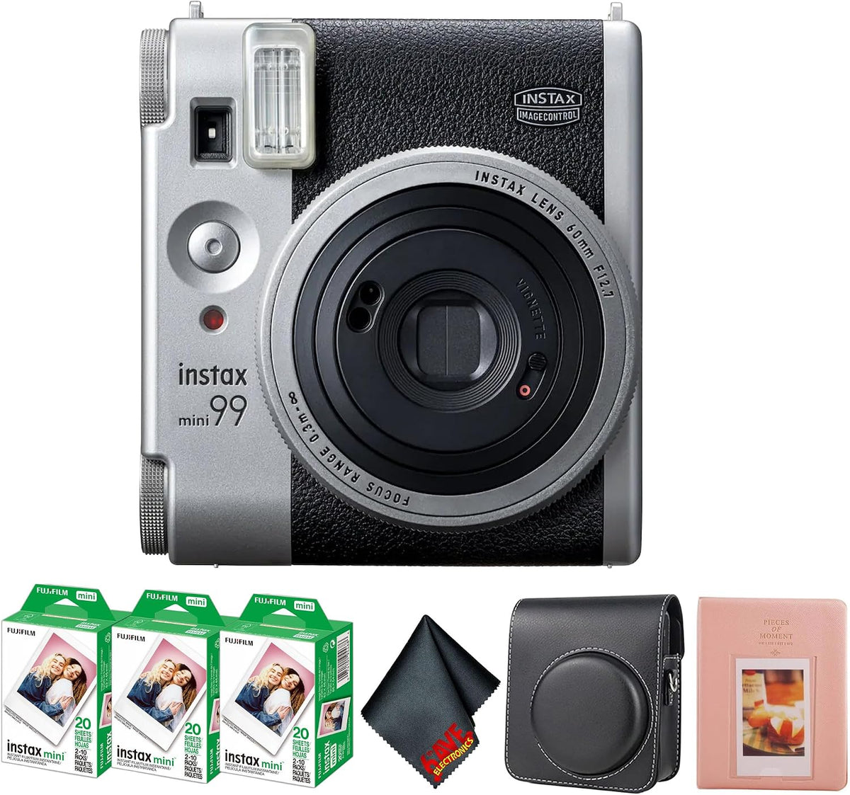 Fujifilm Cámara Instax Mini 99 de película instantánea plateada + 6...