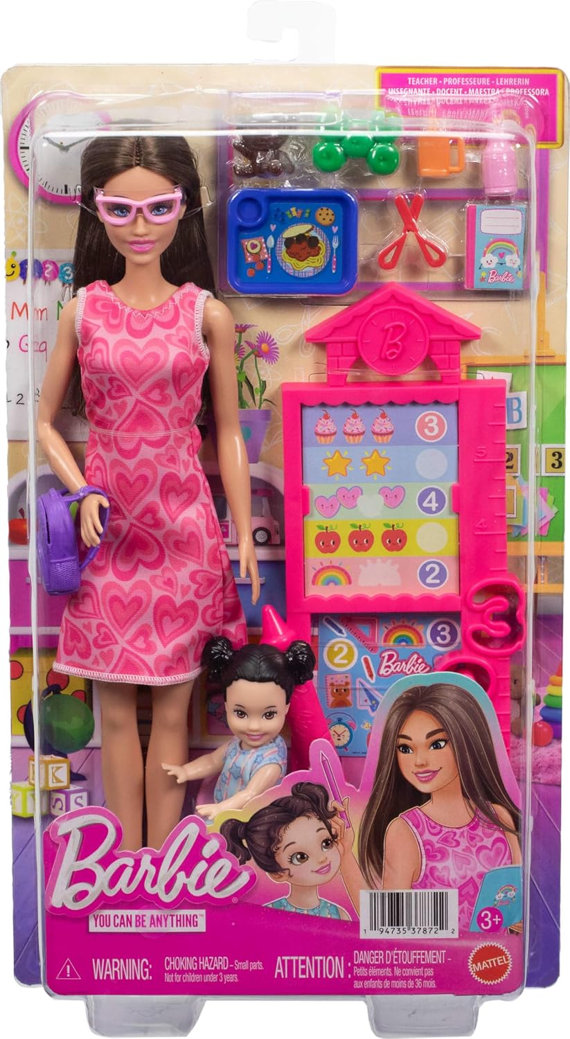 Muñeca Barbie Careers Teacher y juego temático | Muñeca rubia de mo...