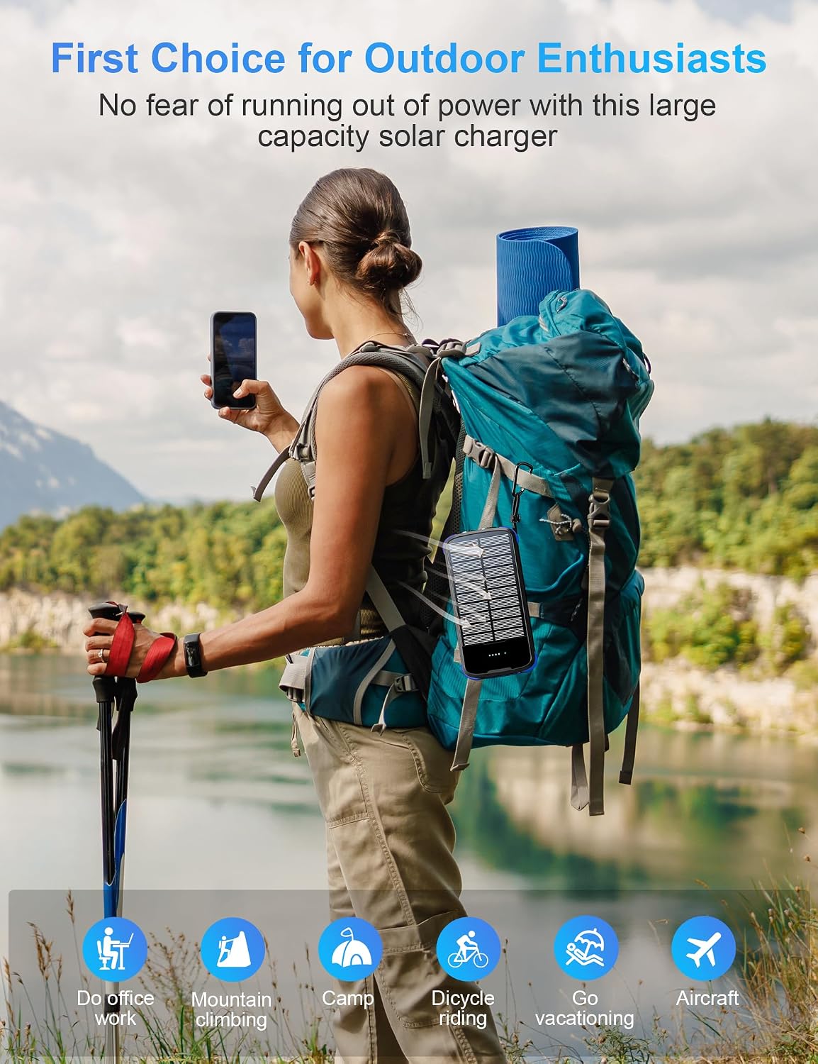SOXONO Cargador solar portátil de carga rápida del banco 40000mAh P...