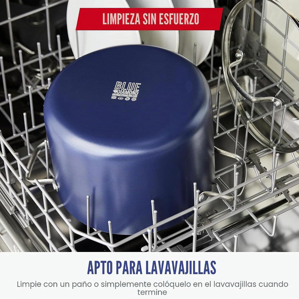 Blue Diamond - Sartén de cerámica antiadherente con infusión de dia...