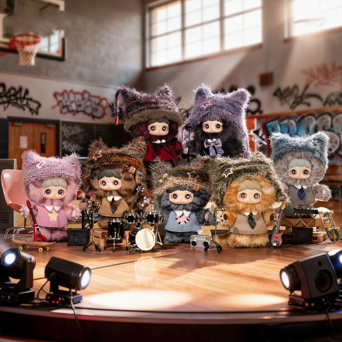 WINKLOORI MayMei Kitten Academy Series - Llavero de peluche con caj...