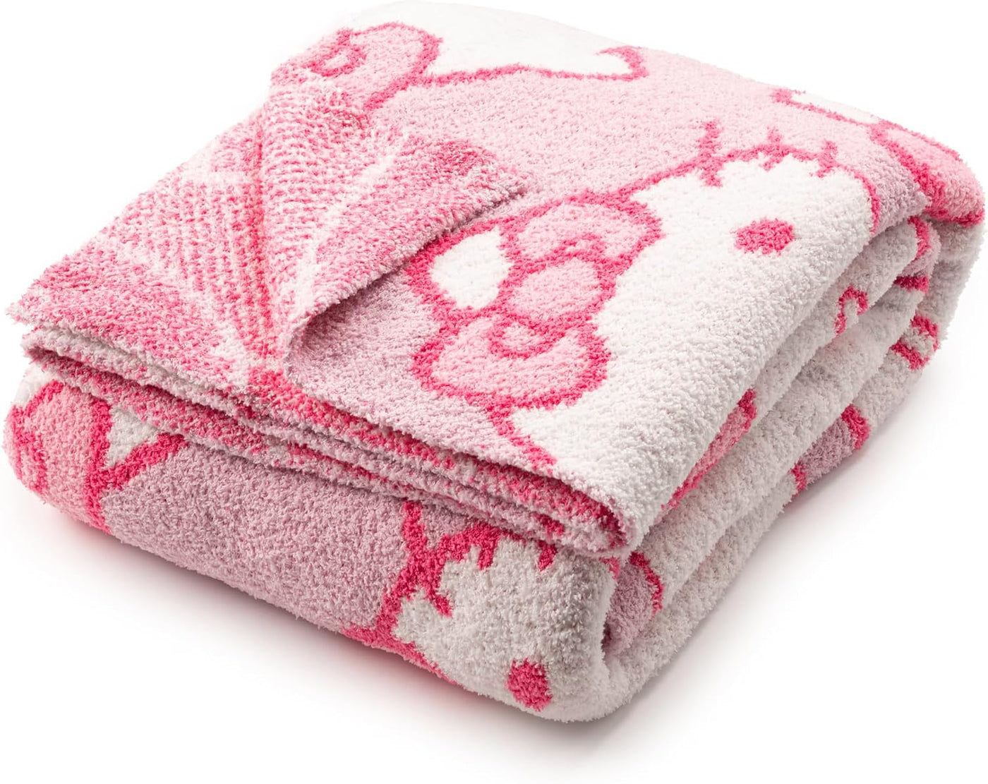 Jay Franco Hello Kitty - Manta mullida de punto de plumas, color ro...