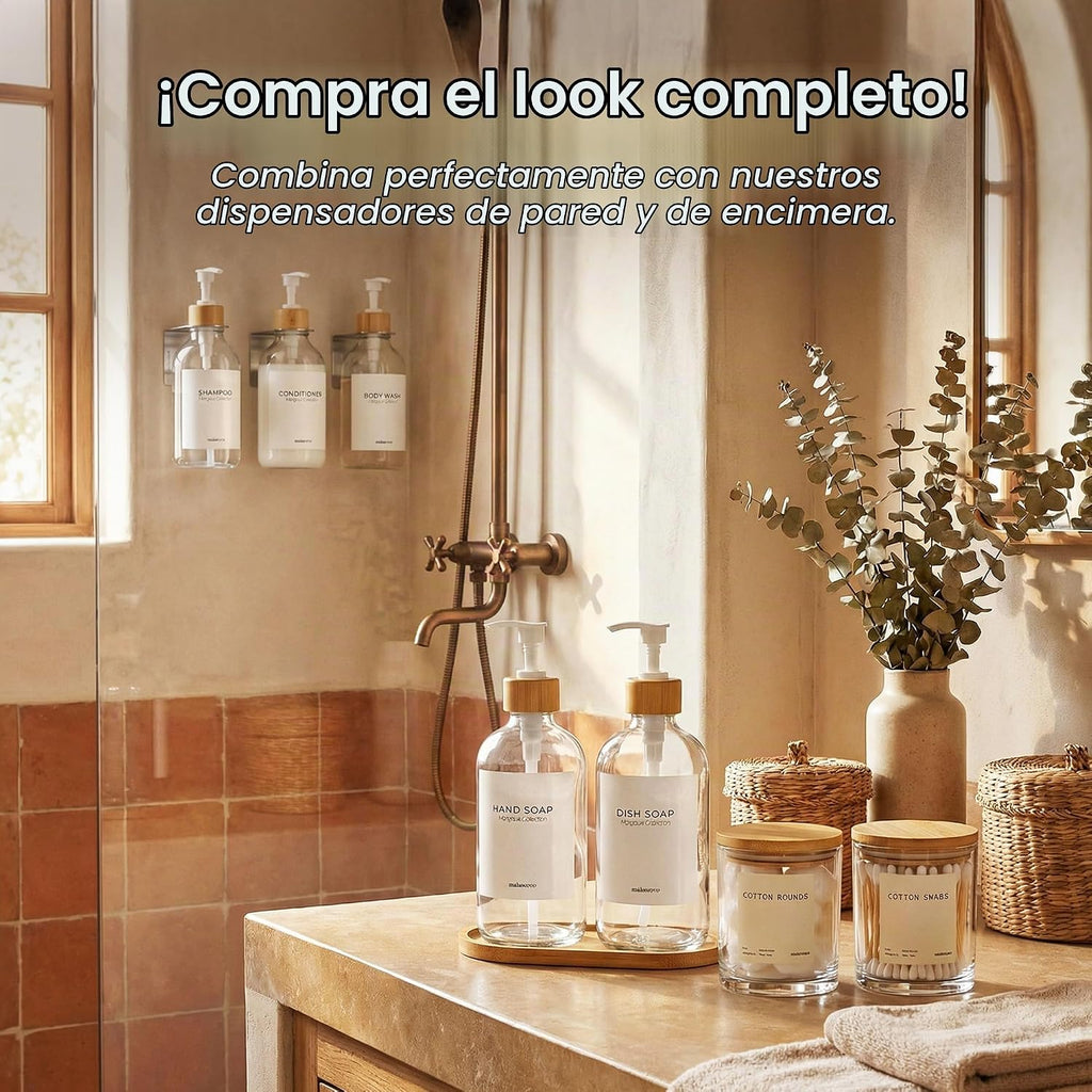 MaisoNovo Recipientes de baño de vidrio con tapas (hermético), sopo...