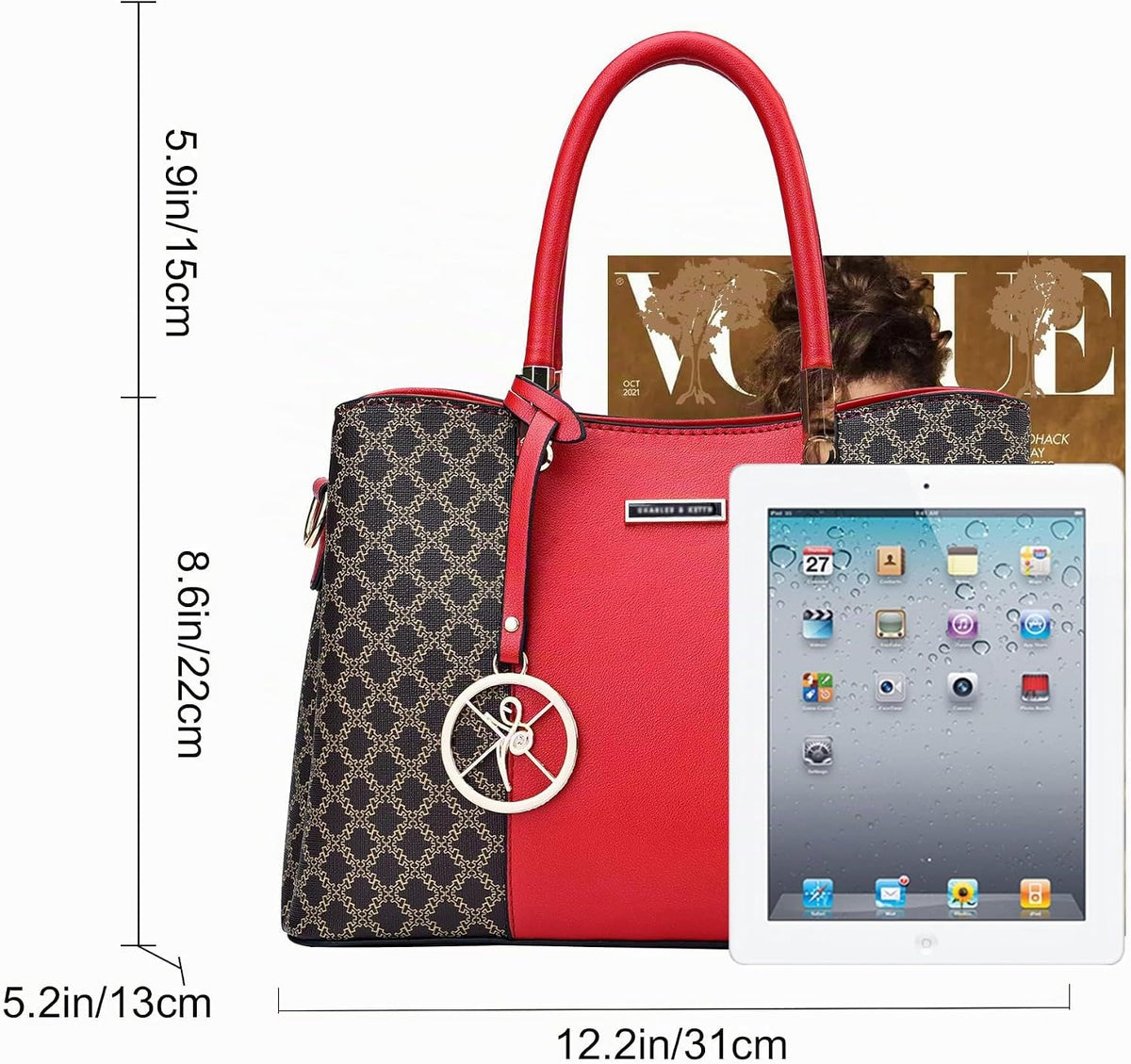 KURGOOL Bolsos y bolsos de mano para mujer, bolso de hombro con asa...