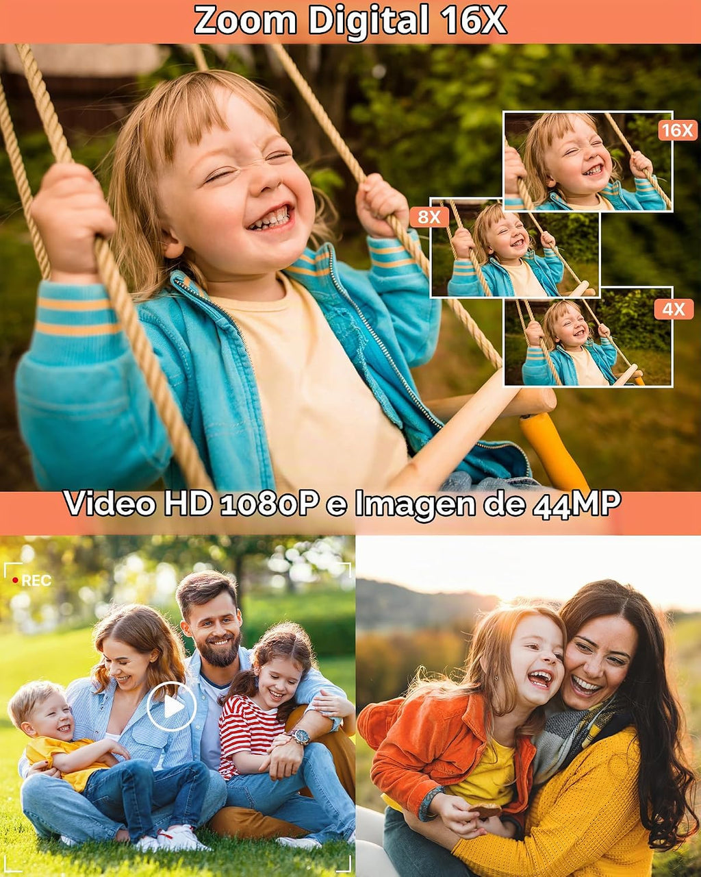 Cámara digital, la última cámara digital FHD 1080P para adolescente...