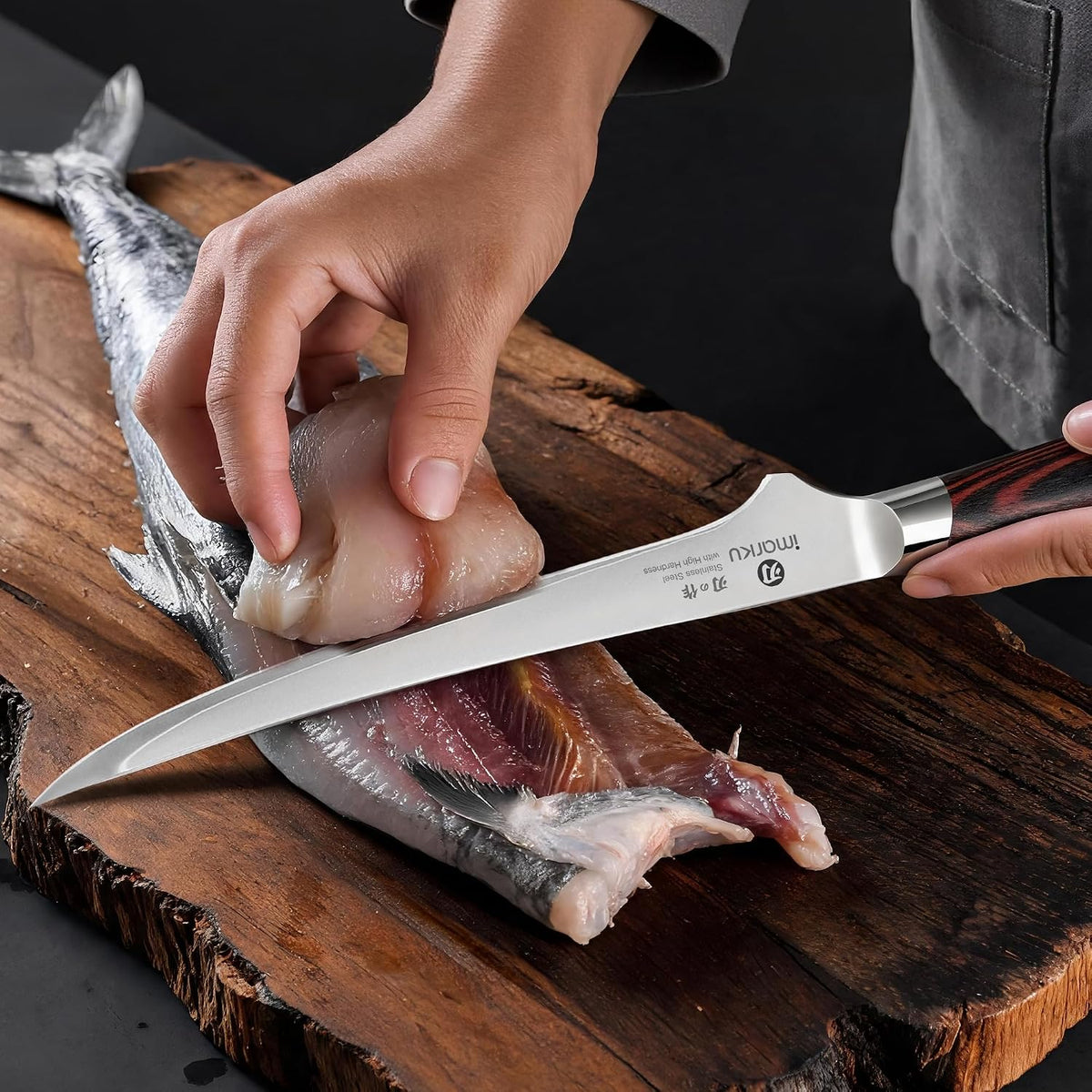 imarku Cuchillo de filete de 8 pulgadas, cuchillo afilado para desh...