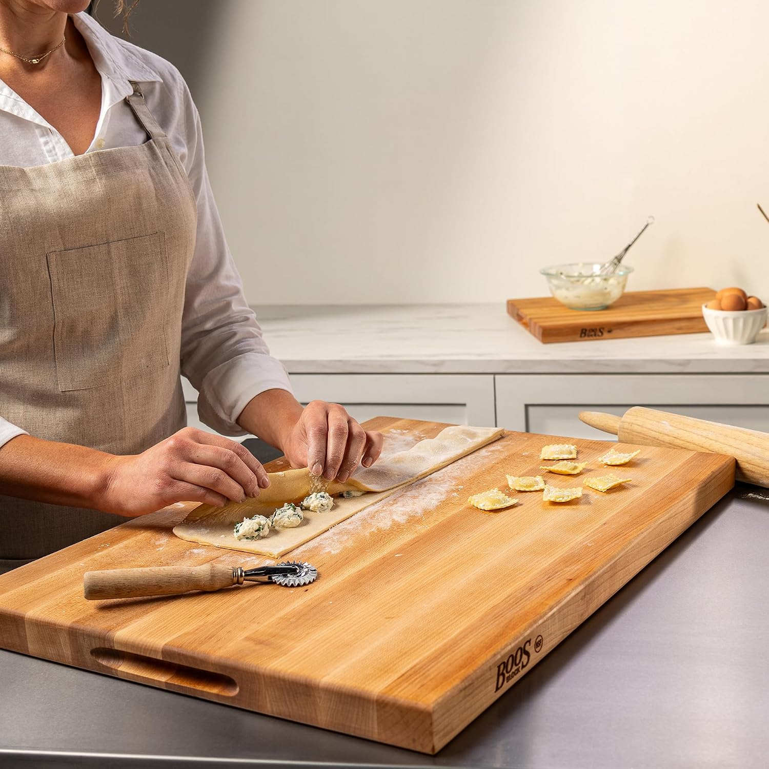 John Boos R-Board Series Tabla de cortar rectangular de madera de a...