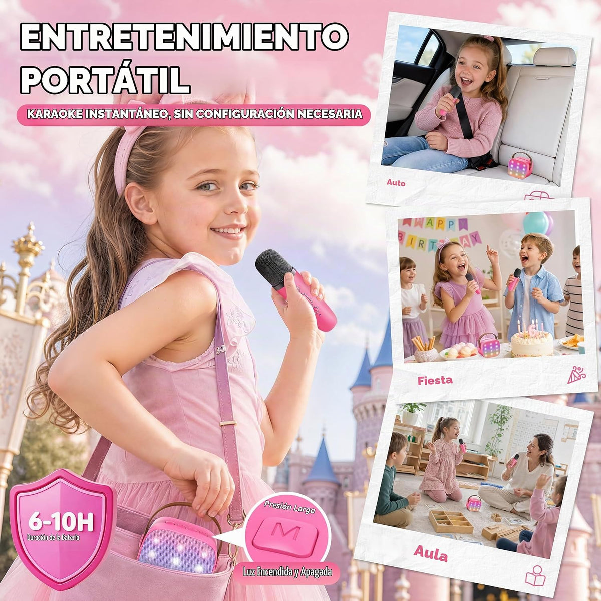 YLL Mini máquina de karaoke para niños, regalos de cumpleaños de ju...