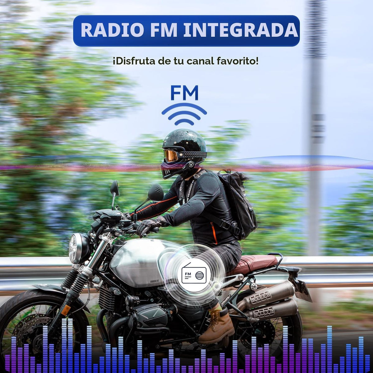 LEXIN G2P - Auriculares Bluetooth para Casco de Motocicleta, Sistem...