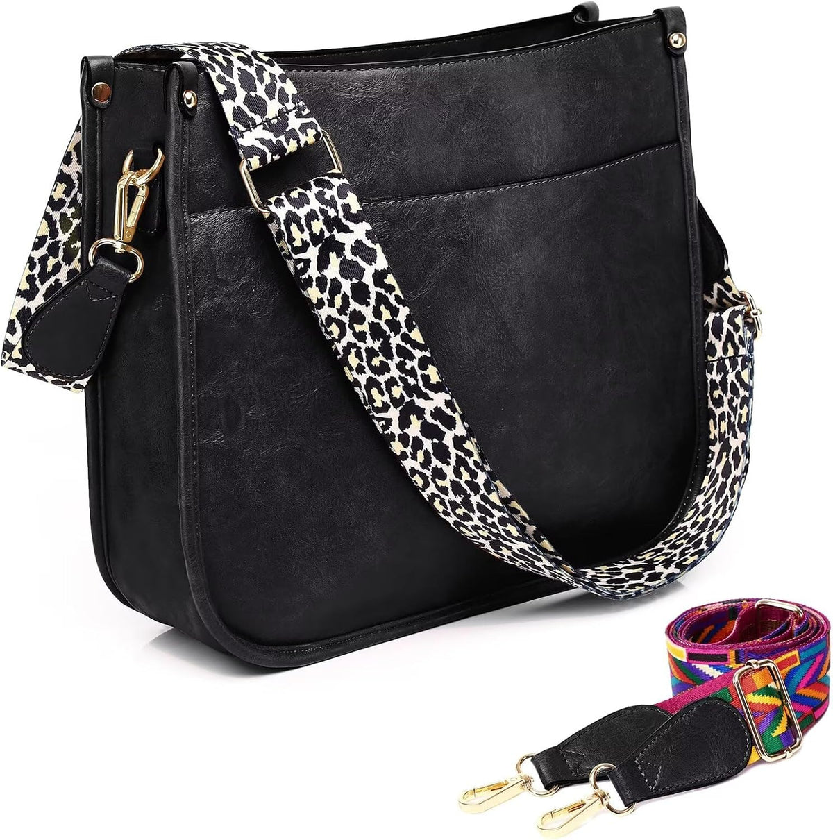 AUYOCO Bolsos cruzados de cuero vegano para mujer, bolso de hombro...