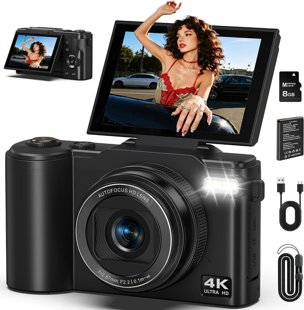 Cámara digital 4K para fotografía, cámara de vlogging de 64MP para...