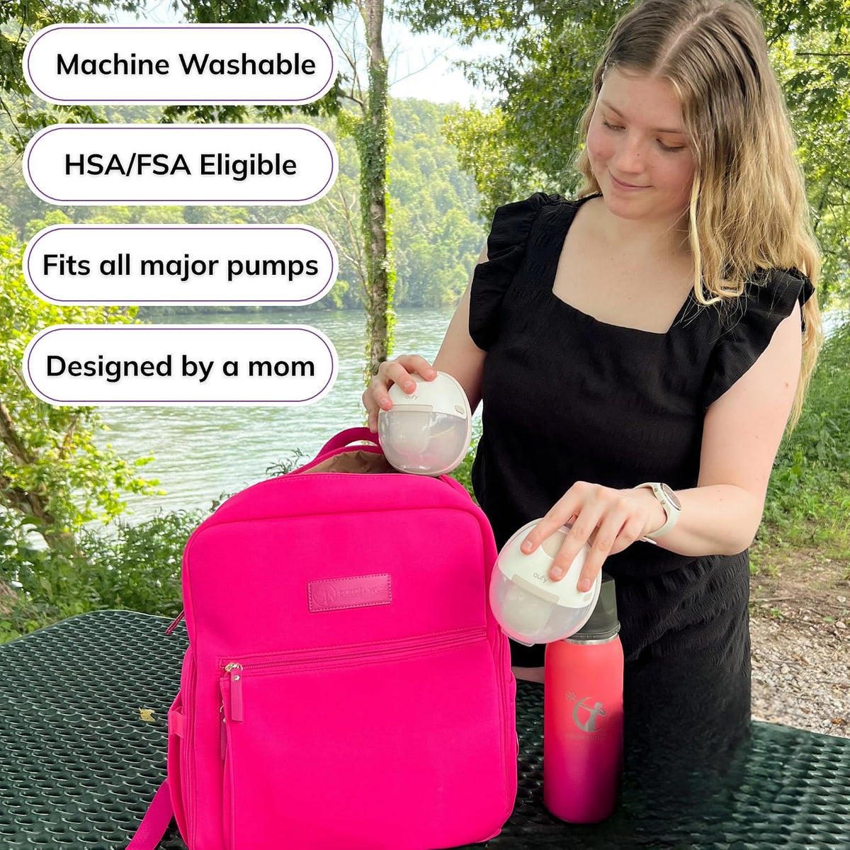 Sarah Wells Mochila para extractor de leche Fiona (rosa intenso) |...