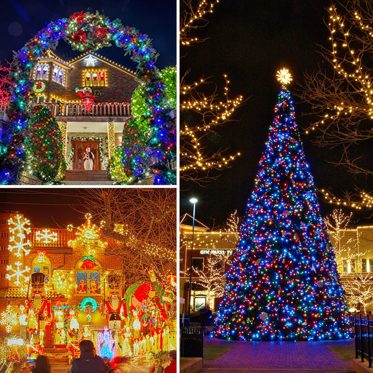 JMEXSUSS Guirnalda de 250 luces LED, luces de Navidad de color blan...