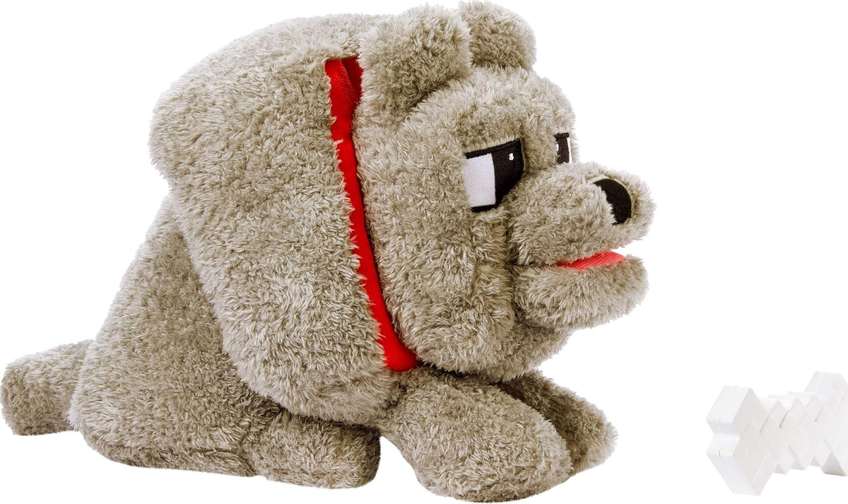 Mattel Minecraft Dennis el lobo de peluche con acción de alimentaci...