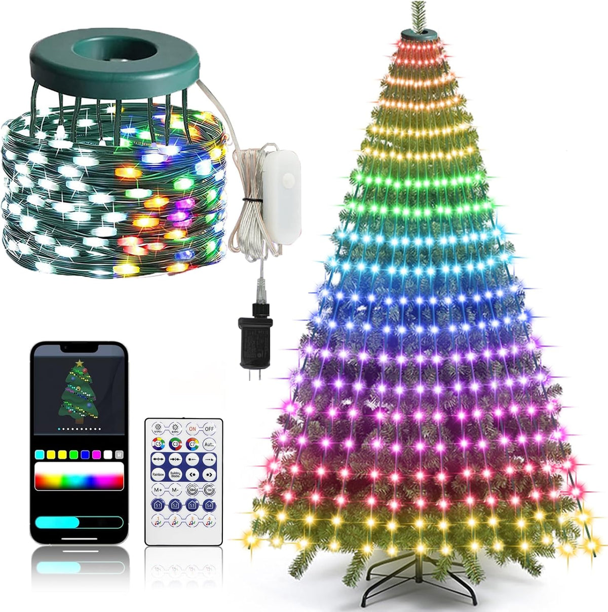 ASTRAEA Luces inteligentes para árbol de Navidad de 400 LED con apl...