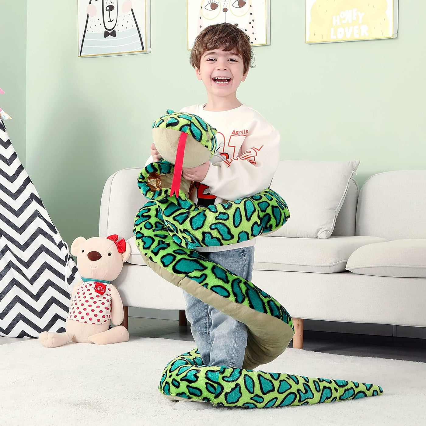 IKASA - Juguetes de peluche de serpiente gigante, cobra grande de 1...
