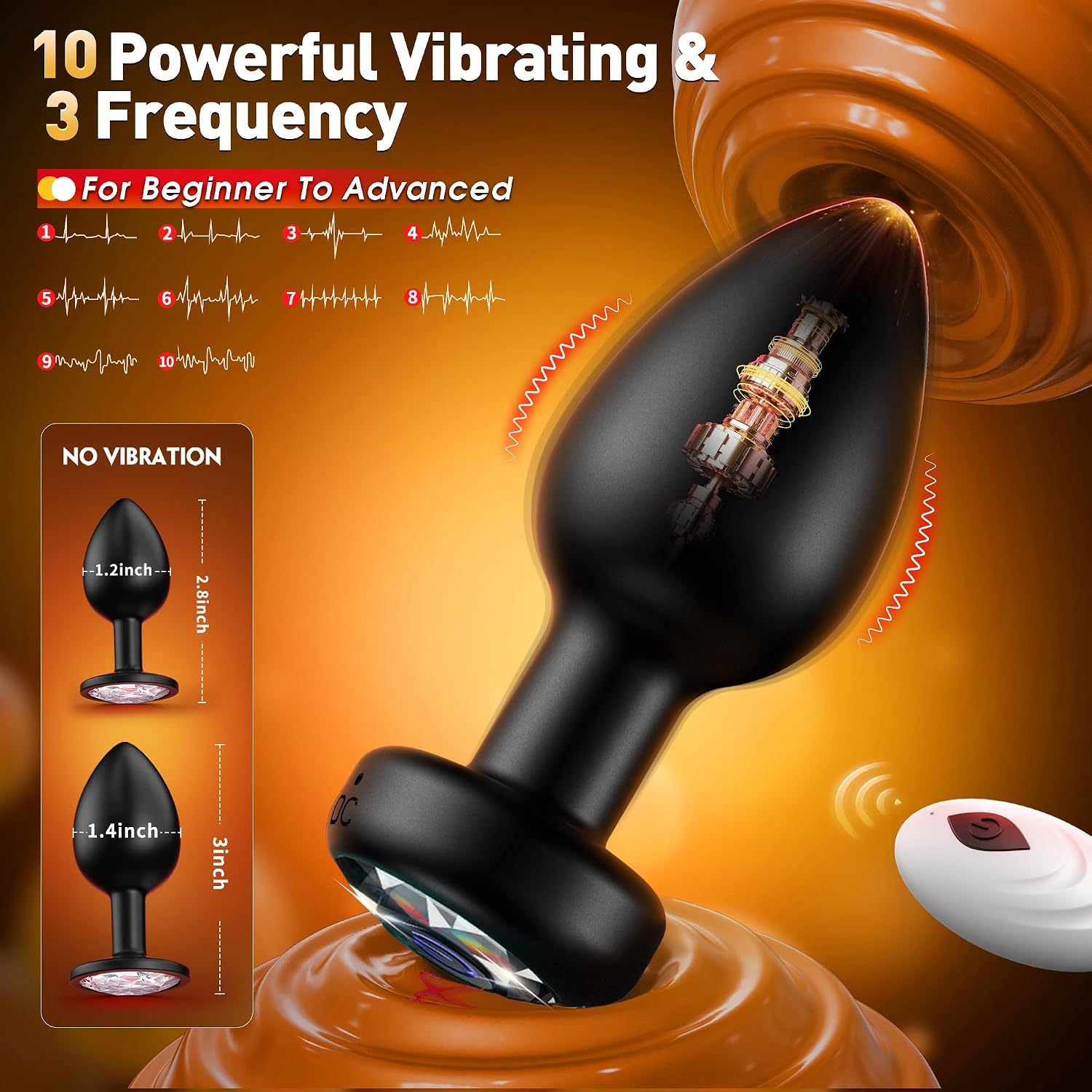 Tapón anal vibrador, tapón anal de silicona para adultos 3 piezas,...