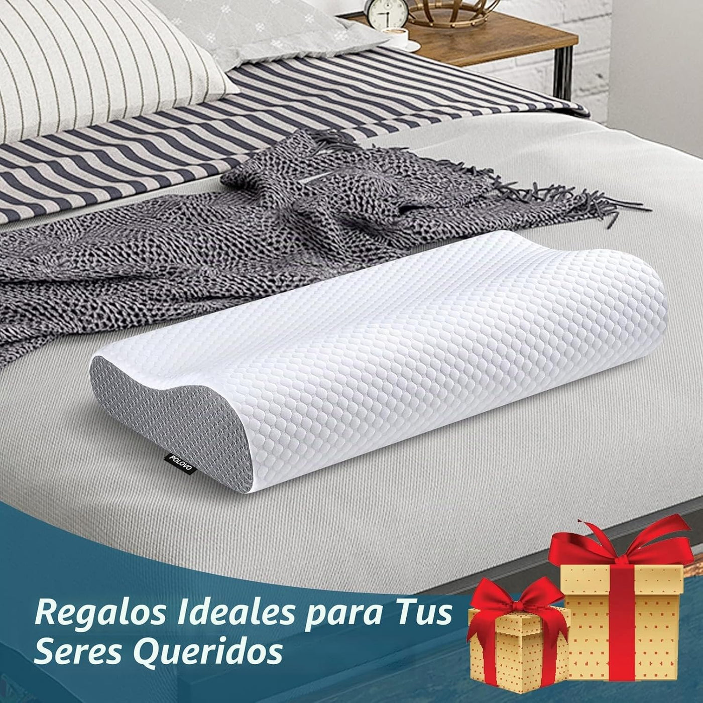 Almohada cervical de espuma viscoelástica para aliviar el dolor, al...