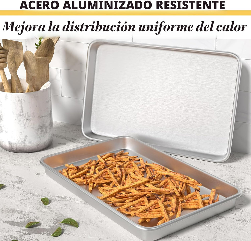 Juego de bandejas para hornear de calidad comercial, hoja de gallet...
