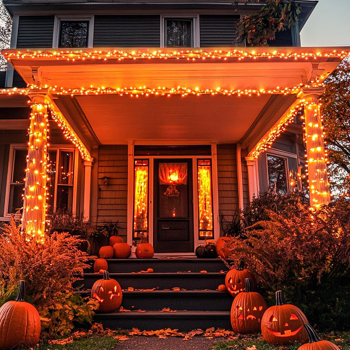 JMEXSUSS 250 luces LED naranjas para Halloween, luces de Halloween...