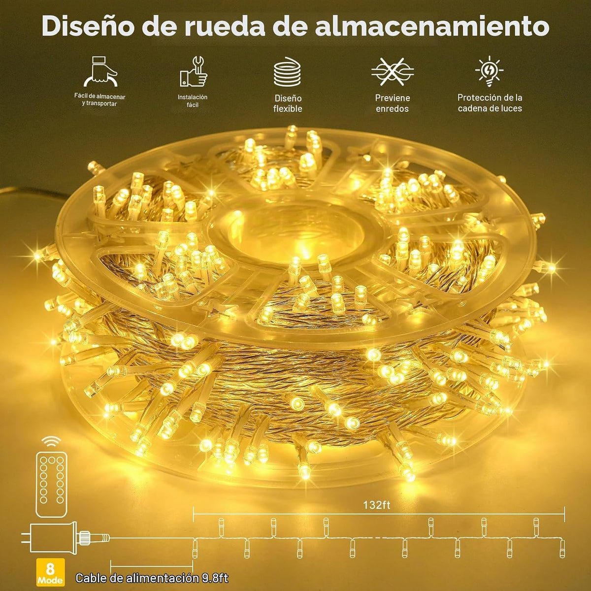 JMEXSUSS 400 luces LED de Navidad para exteriores, luces de cadena...
