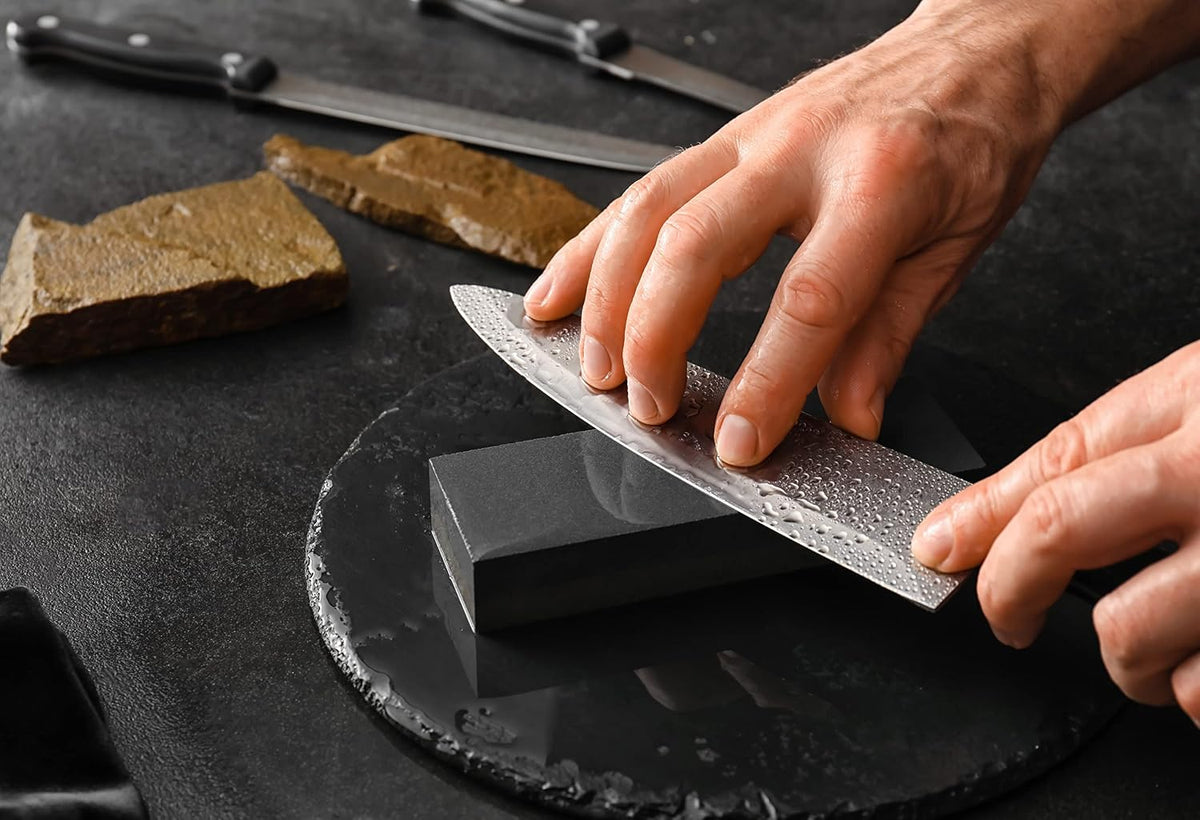 Moss &amp; Stone Juego de cuchillos de cocina de 7 piezas con bloqu...