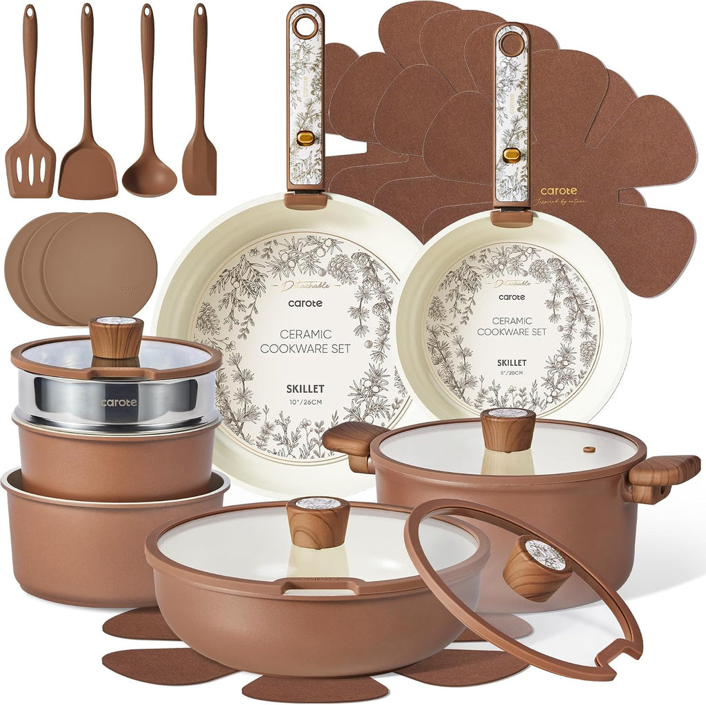 CAROTE 25pcs sistemas de utensilios de cocina de cerámica, ollas |...