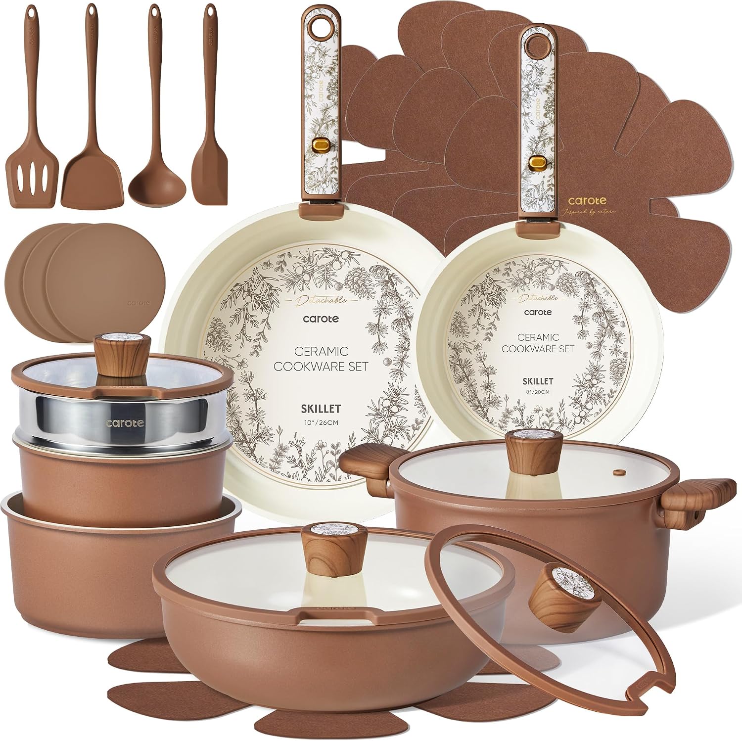 CAROTE 25pcs sistemas de utensilios de cocina de cerámica, ollas |...