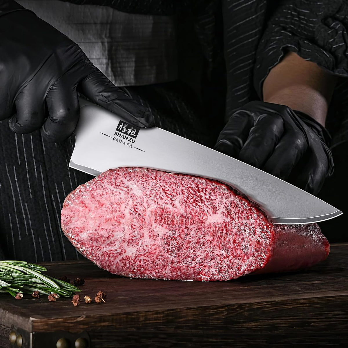 SHAN ZU Juego de cuchillos japoneses de 3 piezas, juego de cuchillo...