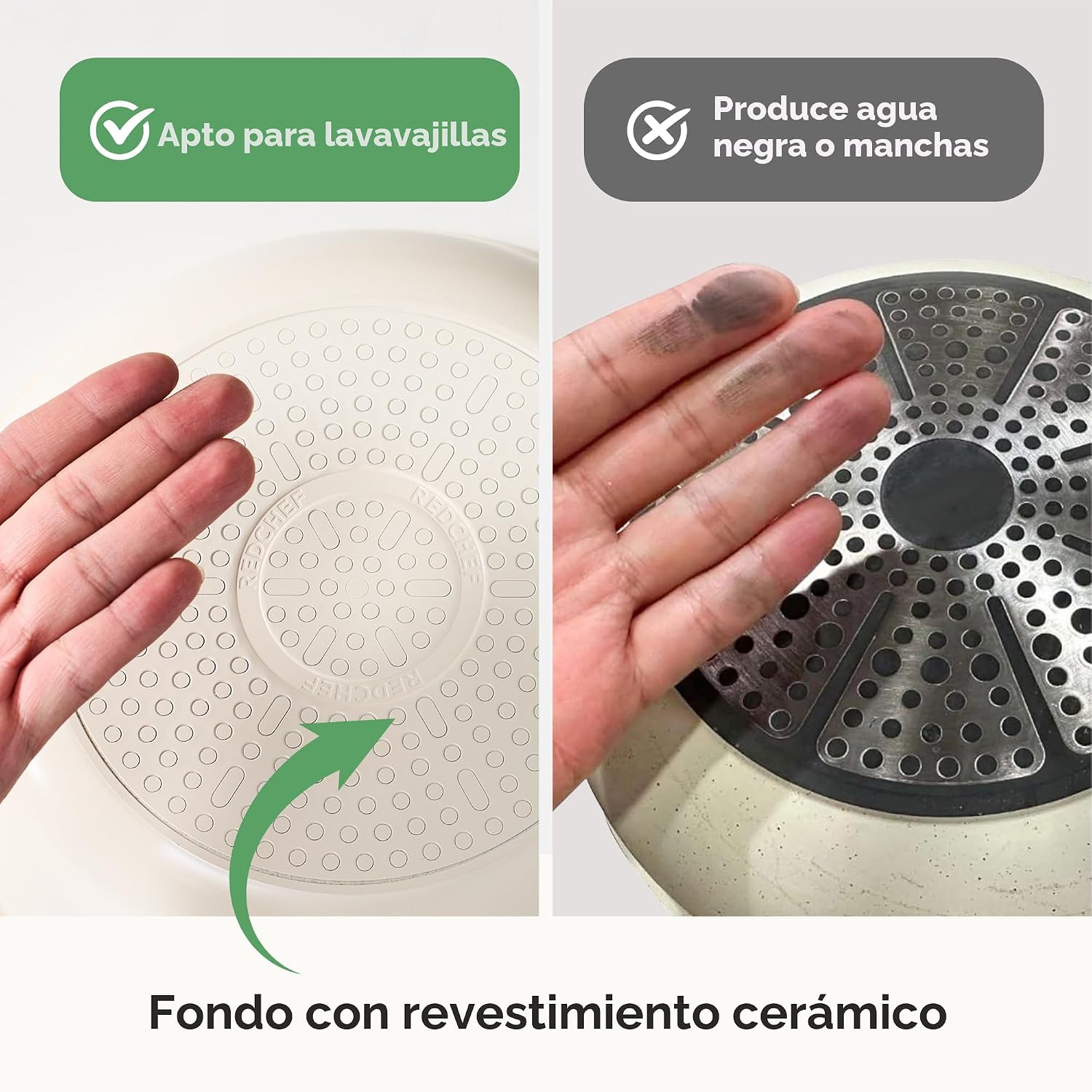 Sartenes antiadherentes de cerámica Redchef, sartén antiadherente p...