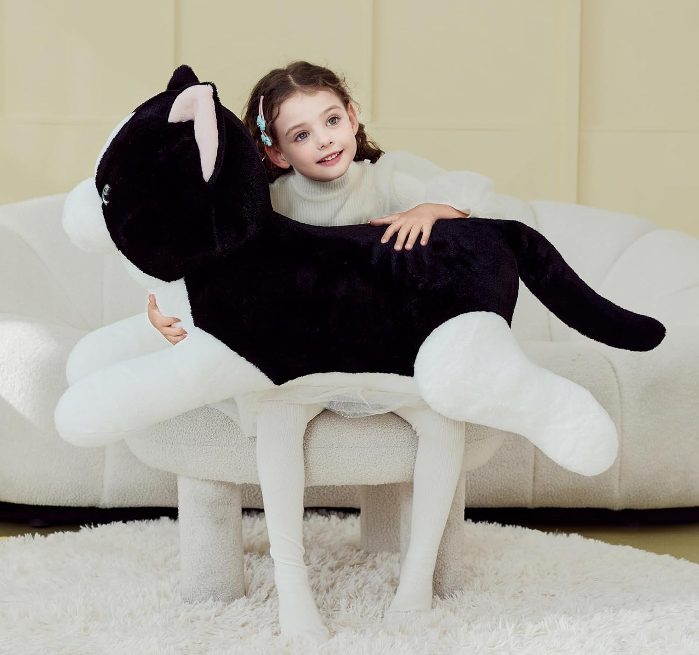 IKASA Juguetes de peluche gigante de gato con esmoquin, juguetes gr...
