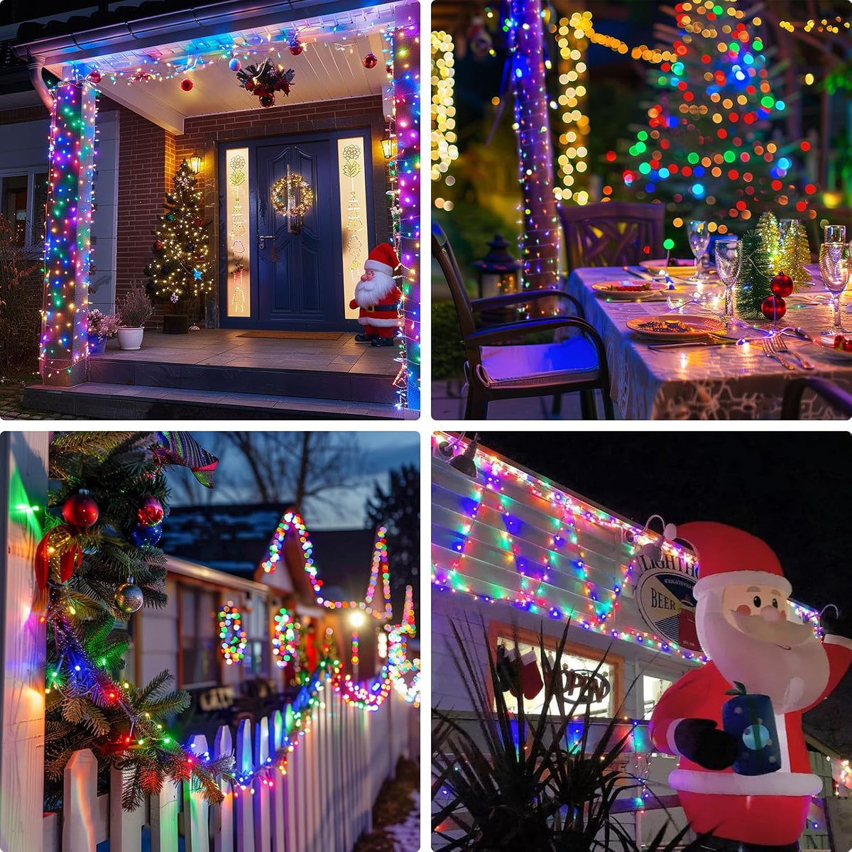 JMEXSUSS 400 luces LED de Navidad de 132 pies para interiores y ext...