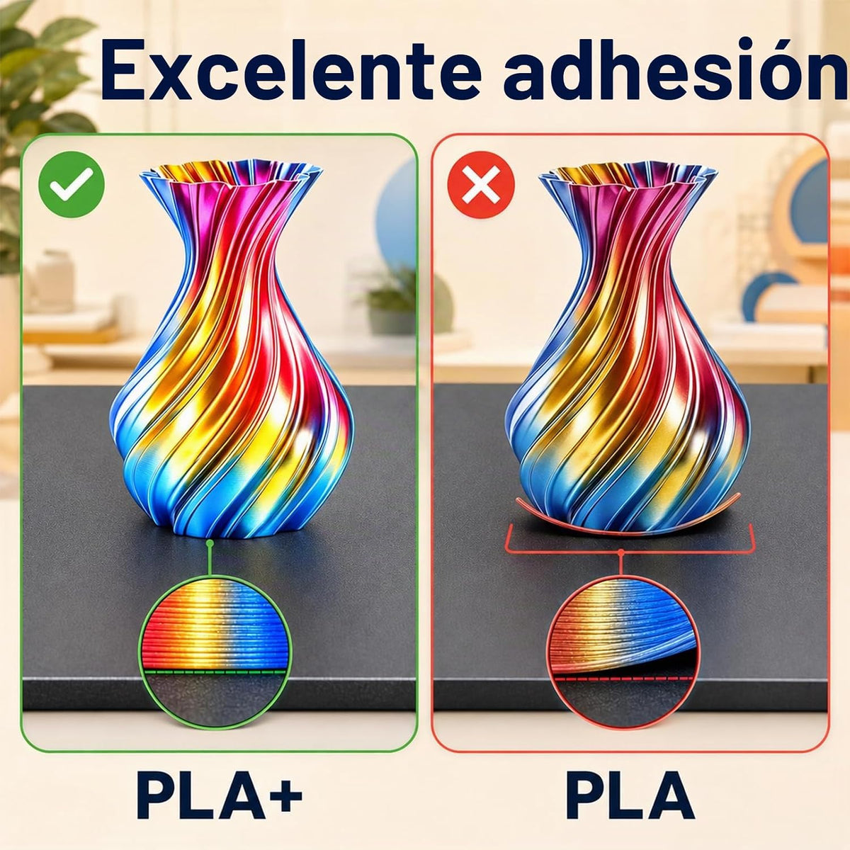 Meuymeu Paquete de filamentos para impresora 3D PLA+ de seda tricol...