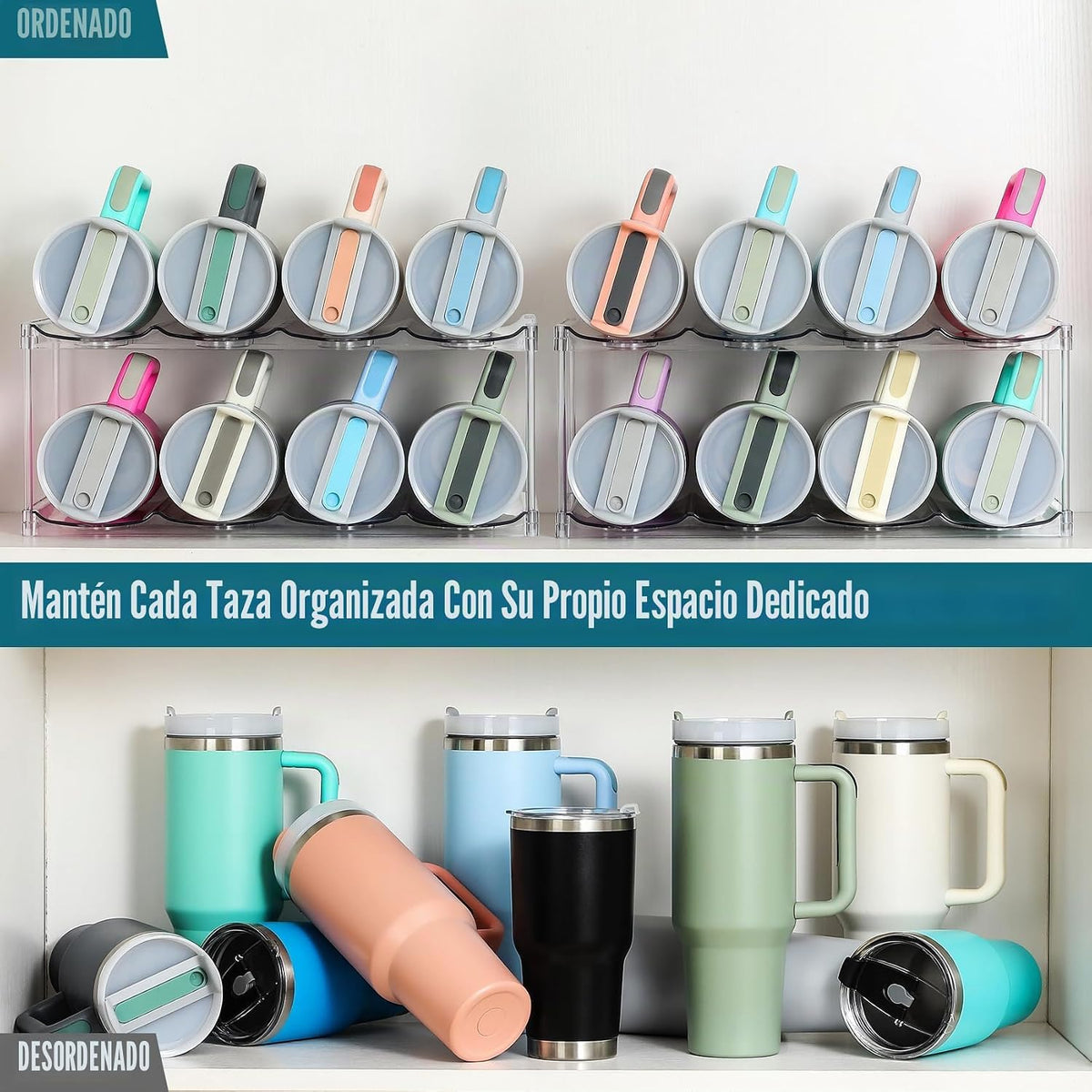 Organizador de botellas de agua prémium para Stanley de 40 onzas y...