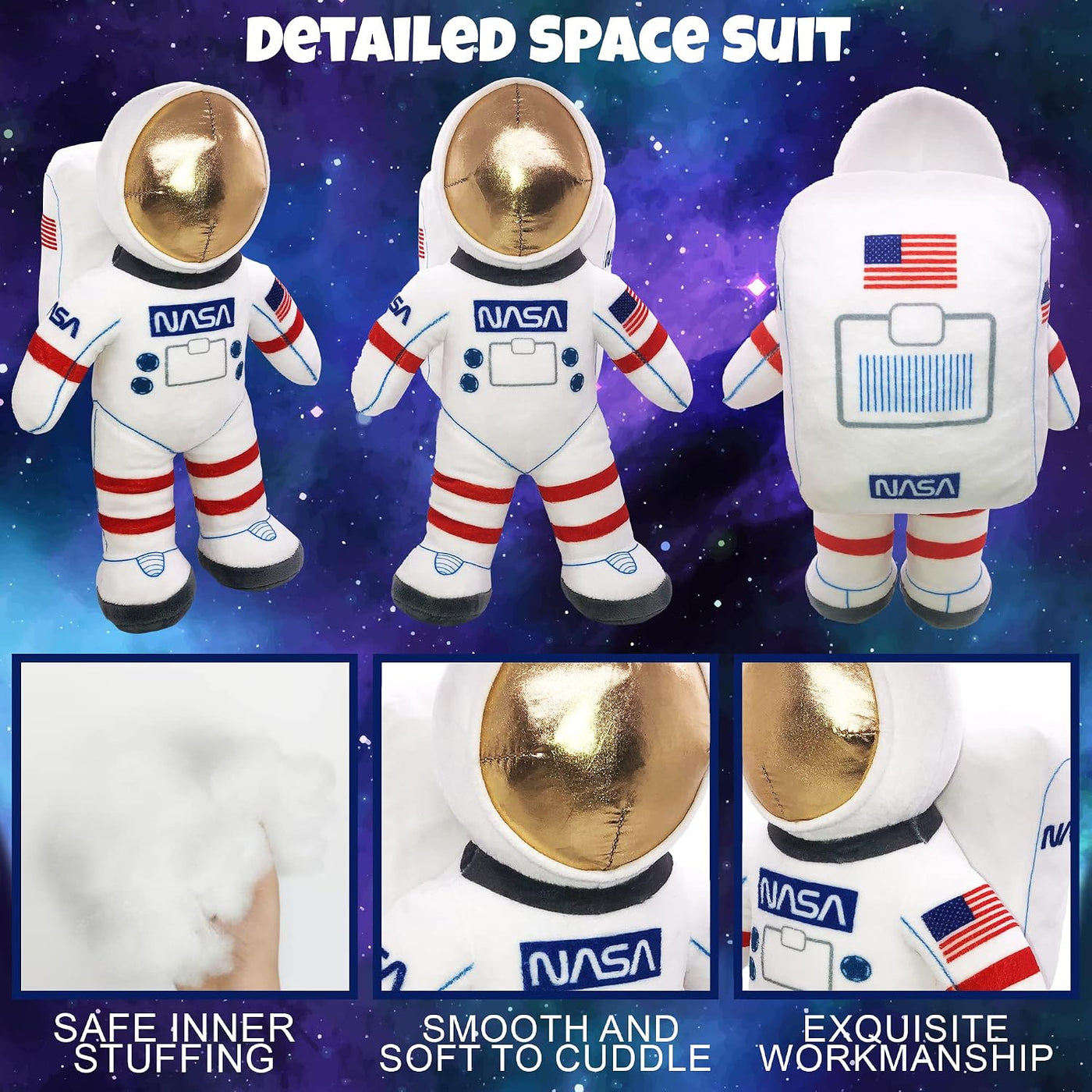 ArtCreativity Figura de astronauta de juguete de peluche súper suav...