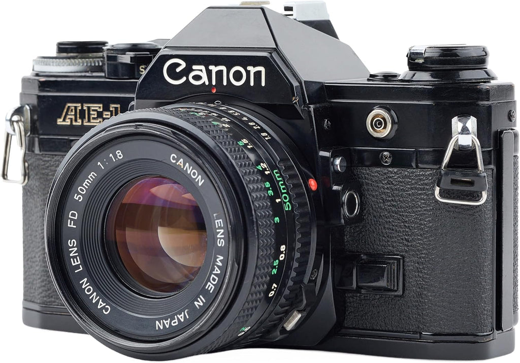 Cámara de película Canon AE-1 35 mm SRL con enfoque manual (negra)...