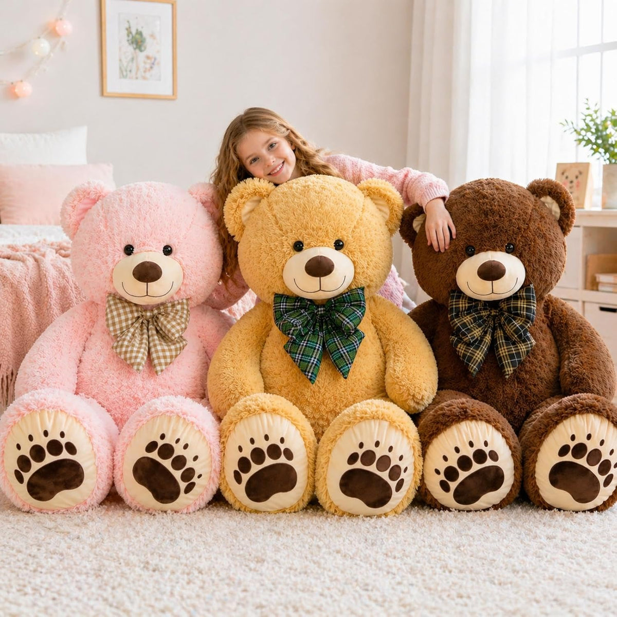 Karister Lifesize - Oso de peluche gigante de 4 pies, animal de pel...