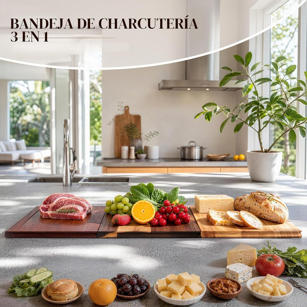 Juego de tablas de cortar libros con soporte de madera para cociner...