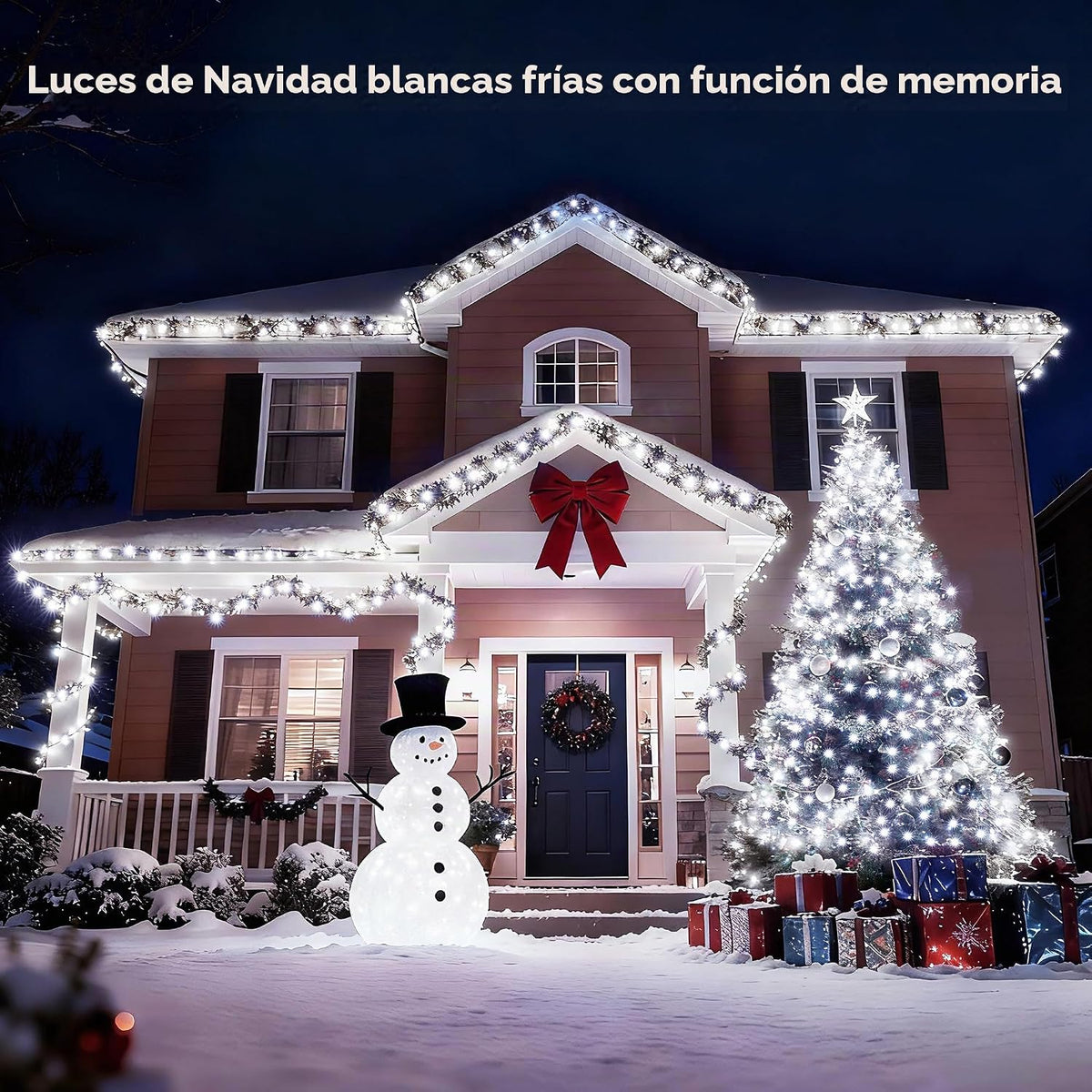 BlcTec Tira de luces de Navidad para interiores y exteriores, 300 l...