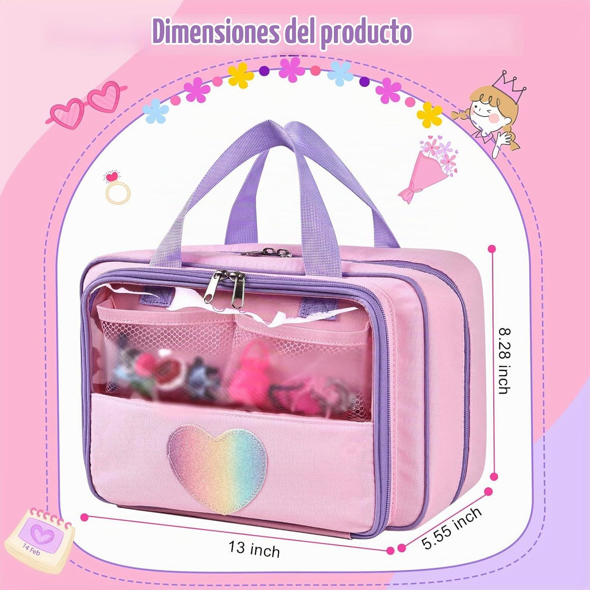 Craflakow Funda de transporte compatible con muñecas Barbie de 12 p...