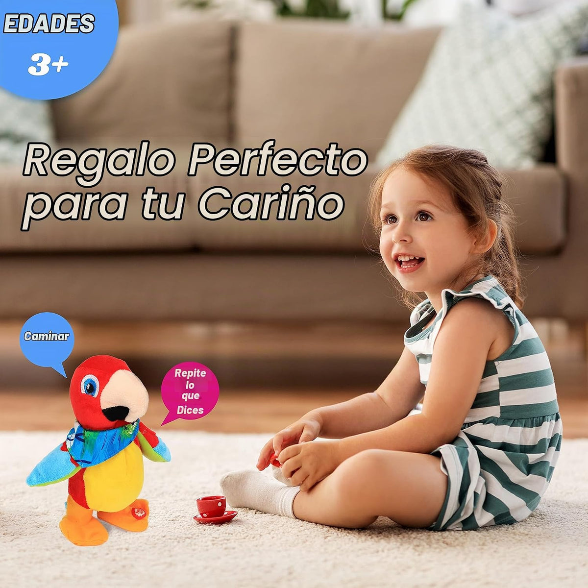 Hopearl Loro Parlante Repite Lo Que Dices Caminante Juguete Eléctri...