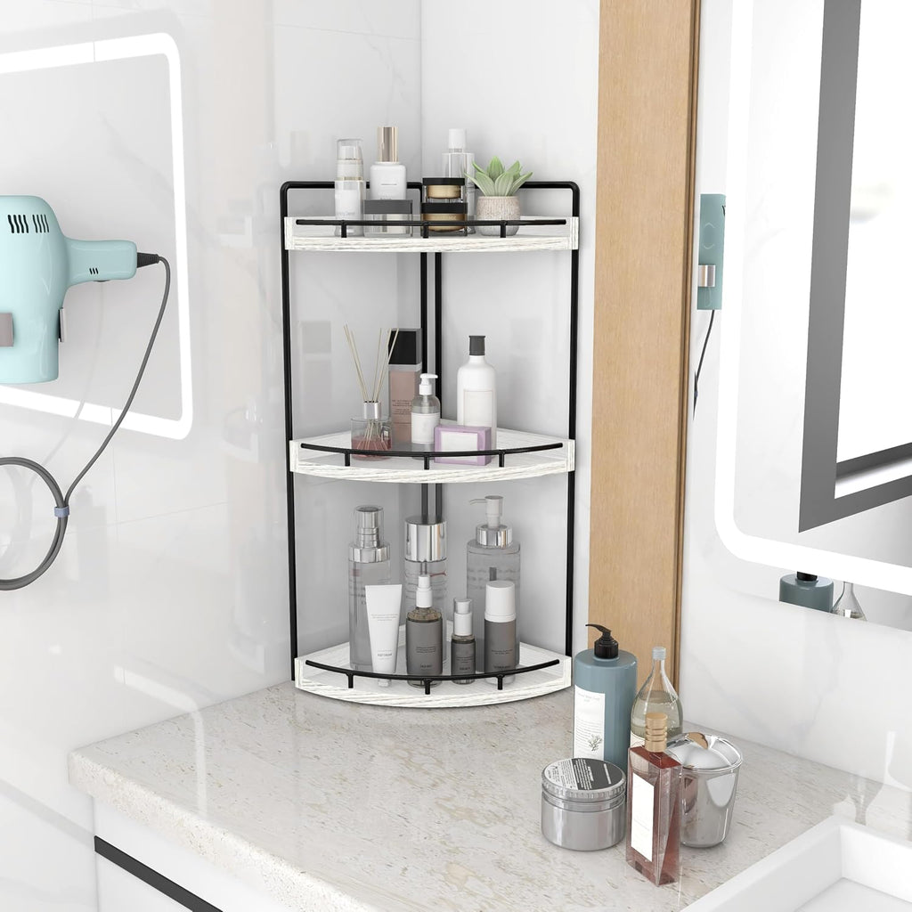Dorhors Organizador de baño esquinero de 3 niveles para encimera pa...