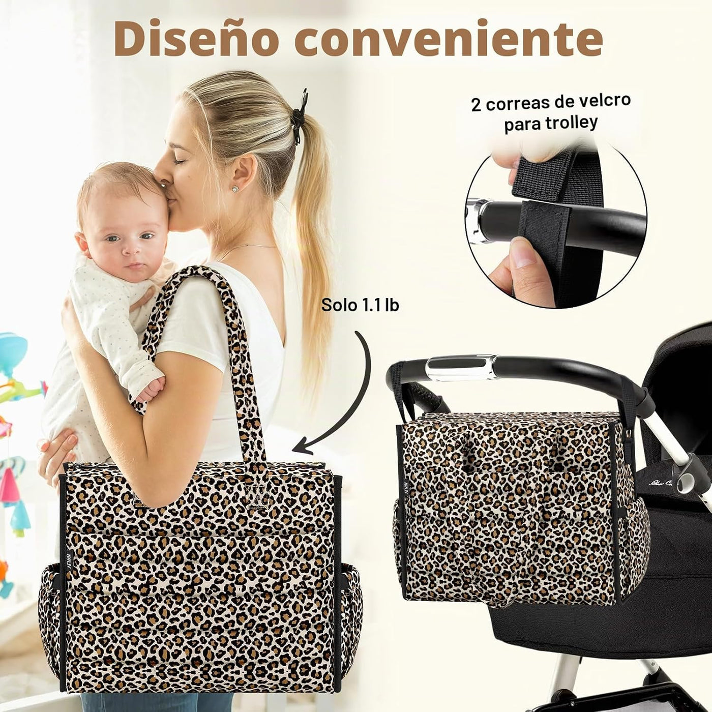 IBFUN Bolso de Pañales para Bebé - Bolso Grande para Bebé 4Pcs con...