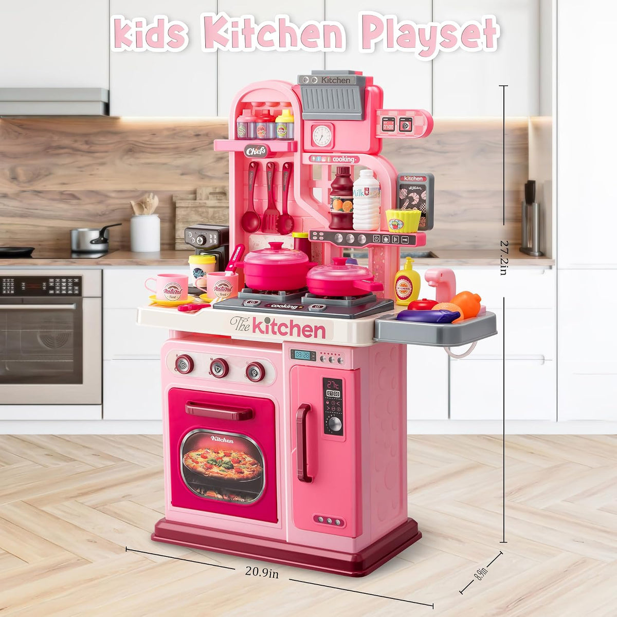 Juego de cocina para niños, cocina, fregadero, horno, luces y sonid...