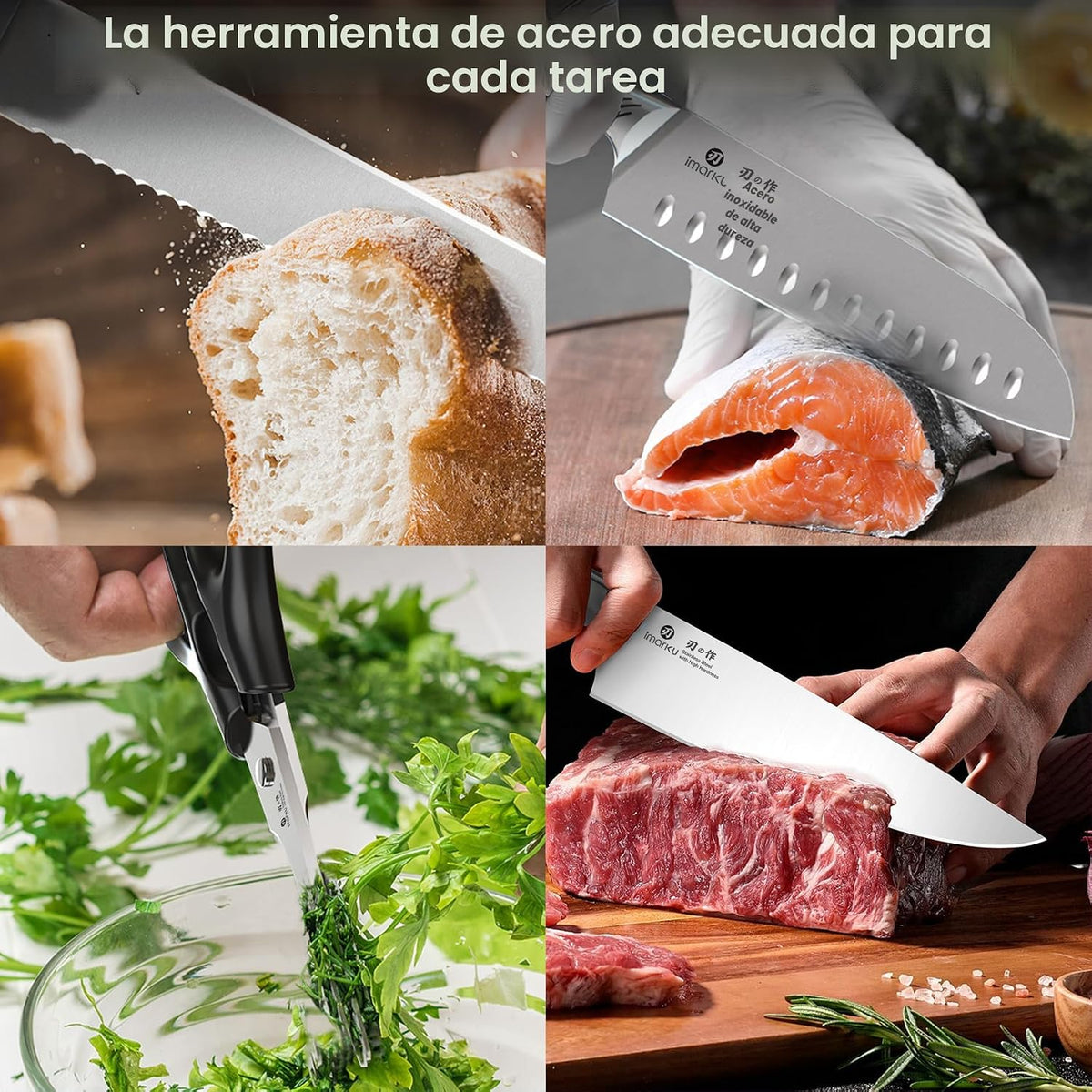 imarku Juego de cuchillos de cocina de alta calidad, juego de cuchi...