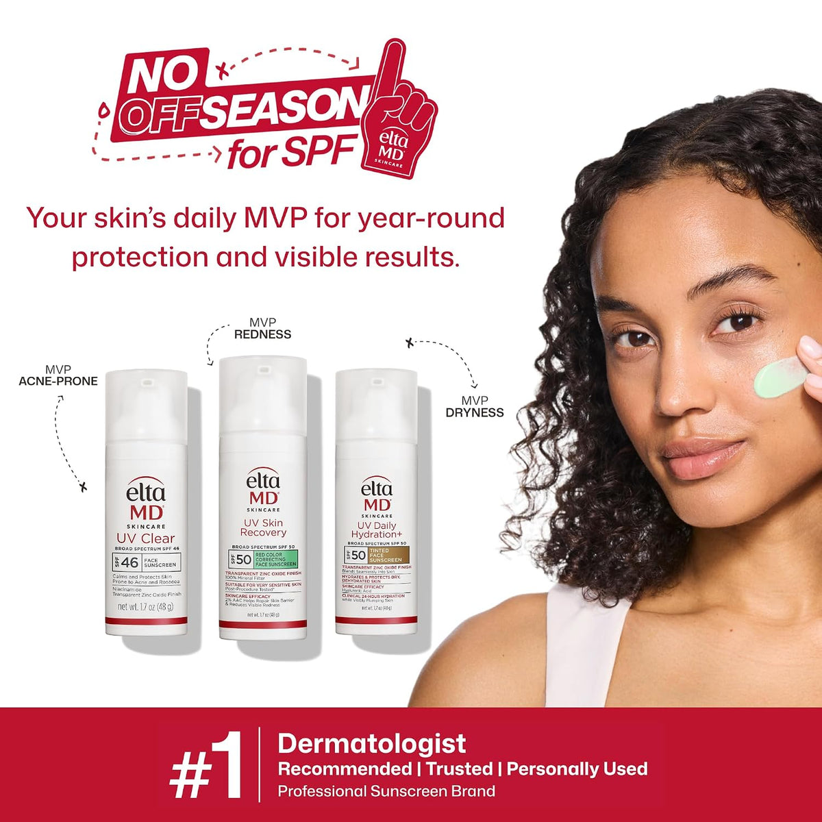 Protector solar facial transparente UV EltaMD con óxido de zinc, si...